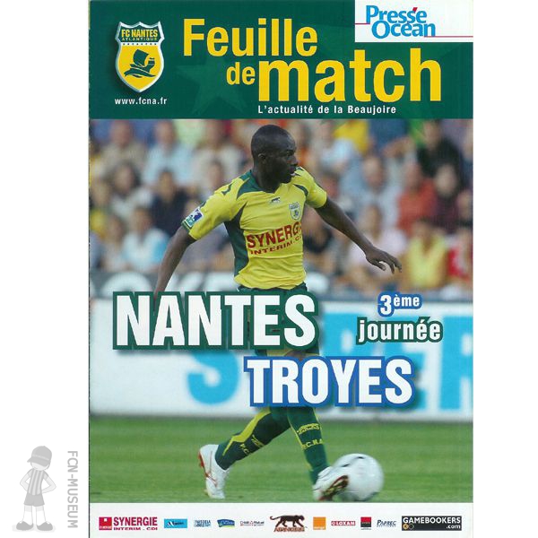 2006-07 03ème j Nantes Troyes (Programme)