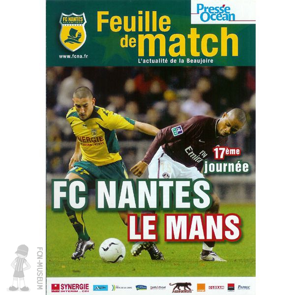 2006-07 17ème j Nantes Le Mans (Programme)