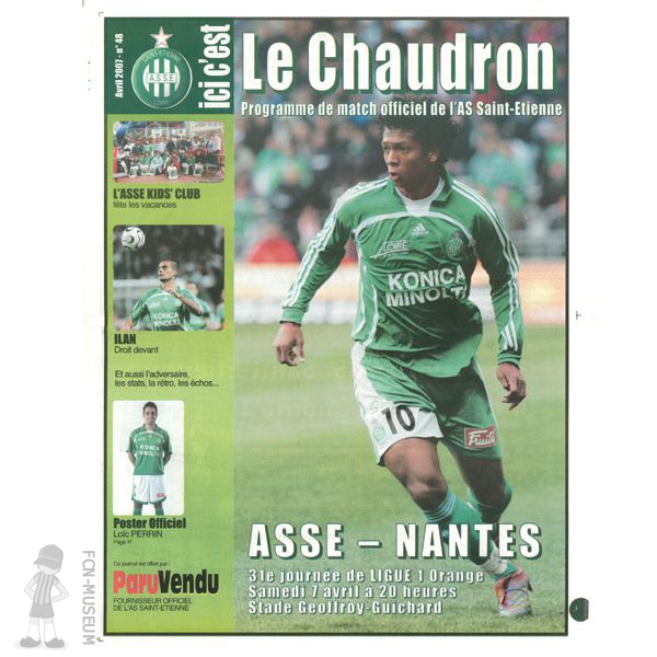 2006-07 31ème j St Etienne Nantes (Programme)