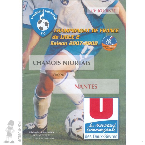 2007-08 13ème j Niort Nantes (Programme)