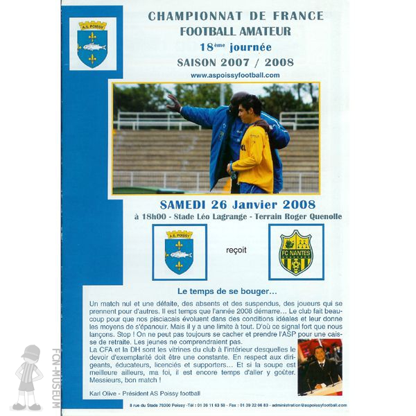 2007-08 CFA 18ème j Poissy Nantes (Programme)