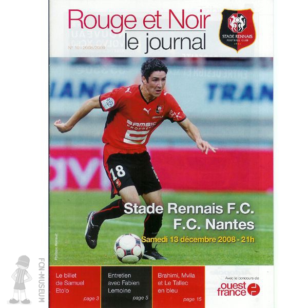 2008-09 18ème j Rennes Nantes (Programme)