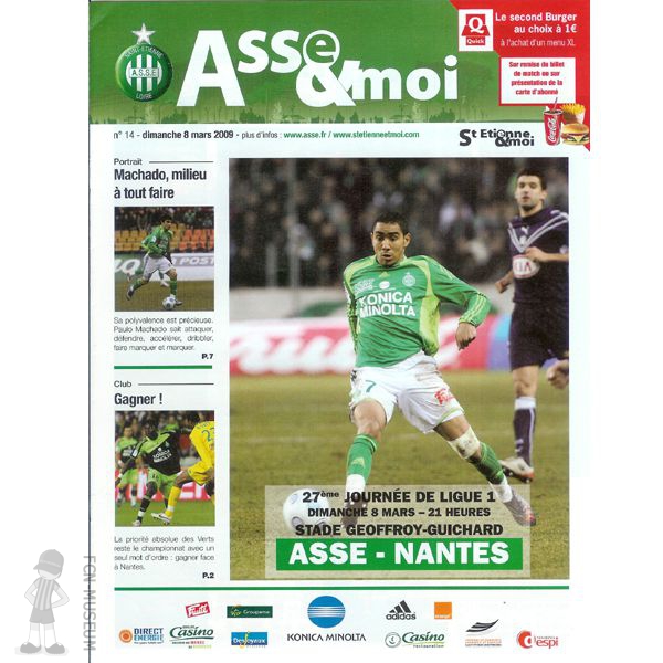 2008-09 27ème j St Etienne Nantes (Programme)