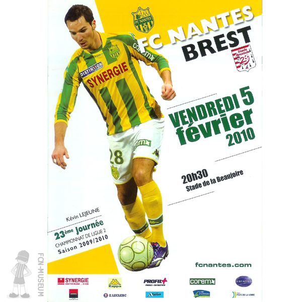 2009-10 23ème j Nantes Brest (Programme)