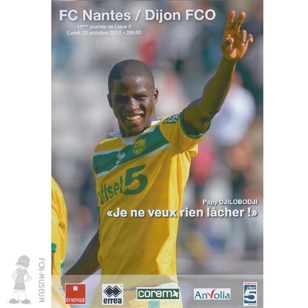 2012-13 11ème j Nantes Dijon (Programme)