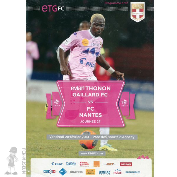 2013-14 27ème j Evian TG Nantes (Programme)