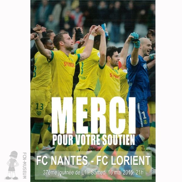 2014-15 37ème j Nantes Lorient (Programme)