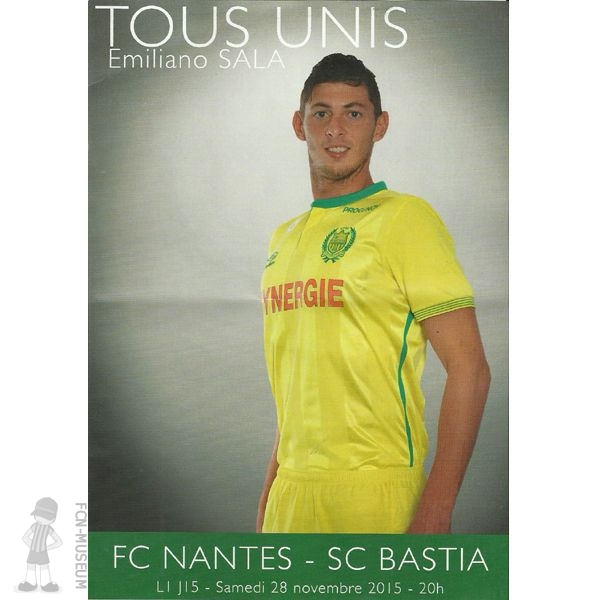 2015-16 15ème j Nantes Bastia (Programme)