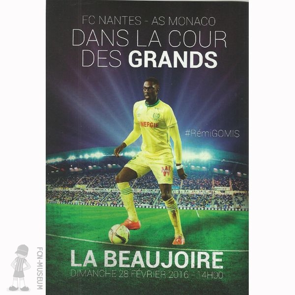 2015-16 28ème j Nantes Monaco (Programme)
