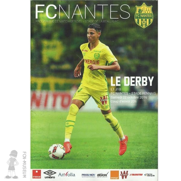 2016-17 10ème j Nantes Rennes (Programme)
