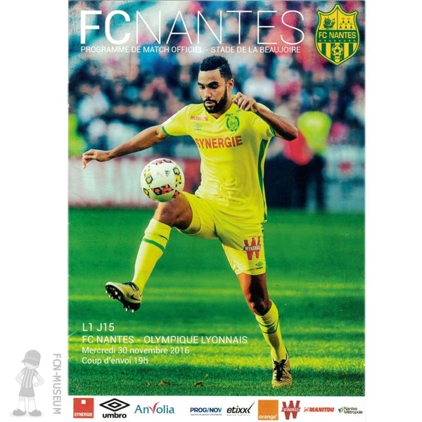 2016-17 15ème j Nantes Lyon (Programme)