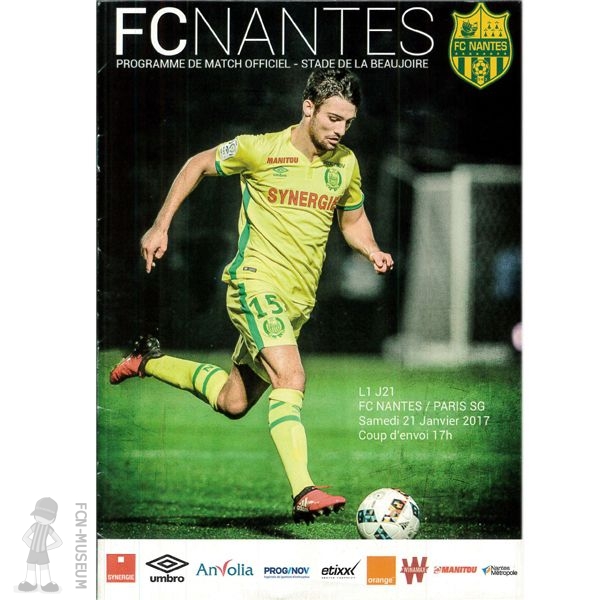 2016-17 21ème j Nantes Paris SG (Programme)