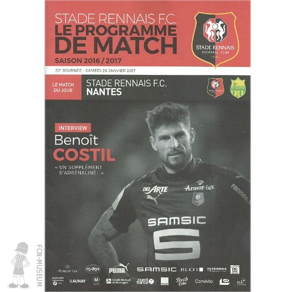 2016-17 22ème j Rennes Nantes (Programme)