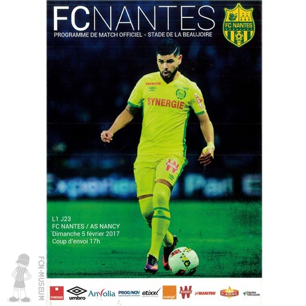 2016-17 23ème j Nantes Nancy (Programme)