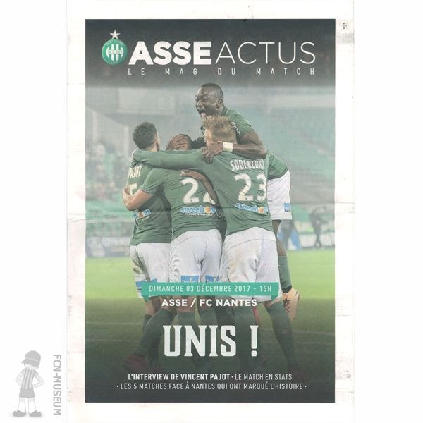 2017-18 16ème j Saint Etienne Nantes (Programme)