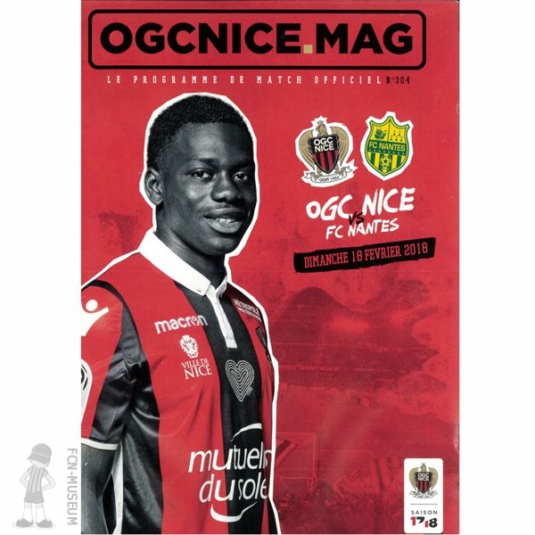 2017-18 26ème j Nice Nantes (Programme)