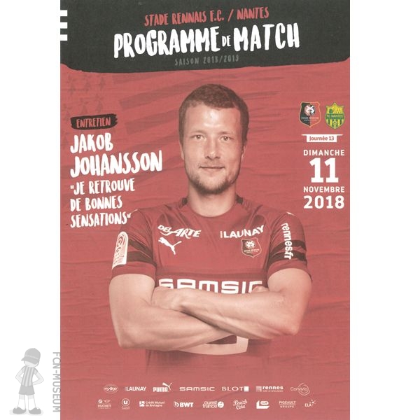 2018-19 13ème j Rennes Nantes (Programme)