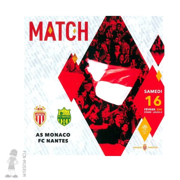 2018-19 25ème j Monaco Nantes (Programme)