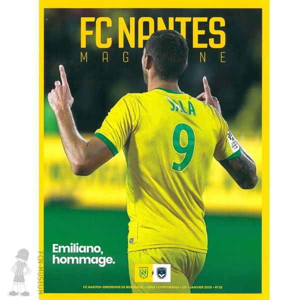 2019-20 21ème j Nantes Bordeaux (Programme)