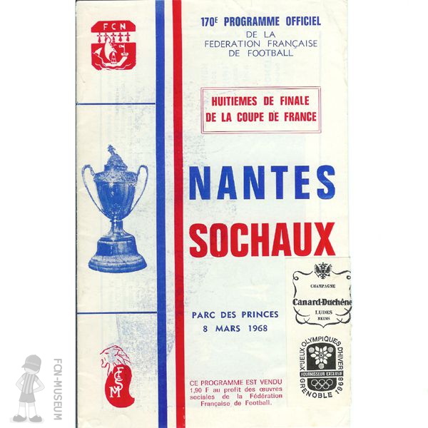 CdF 1968 8ème Nantes Sochaux