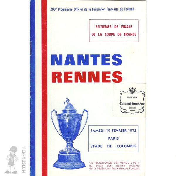 CdF 1972  16ème Nantes Rennes