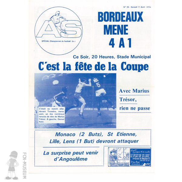CdF 1981 8ème retour Bordeaux Nantes
