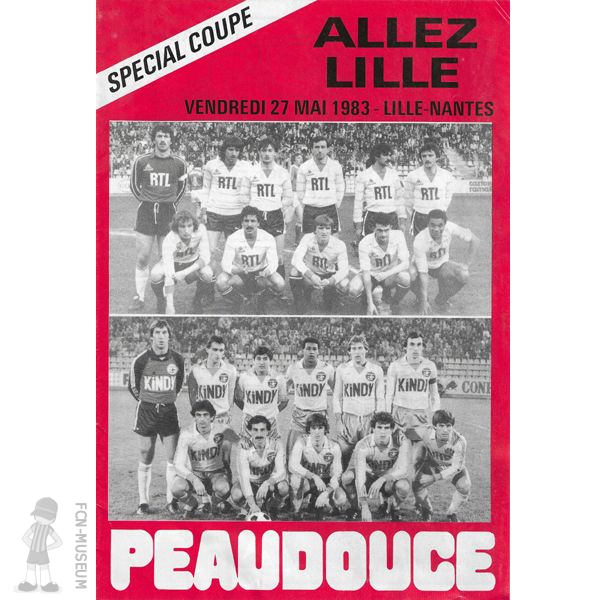 CdF 1983 Demi aller Lille Nantes (Programme)