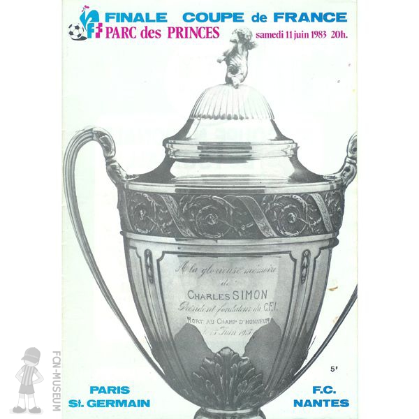 CdF 1983 Finale Paris SG Nantes (Programme)