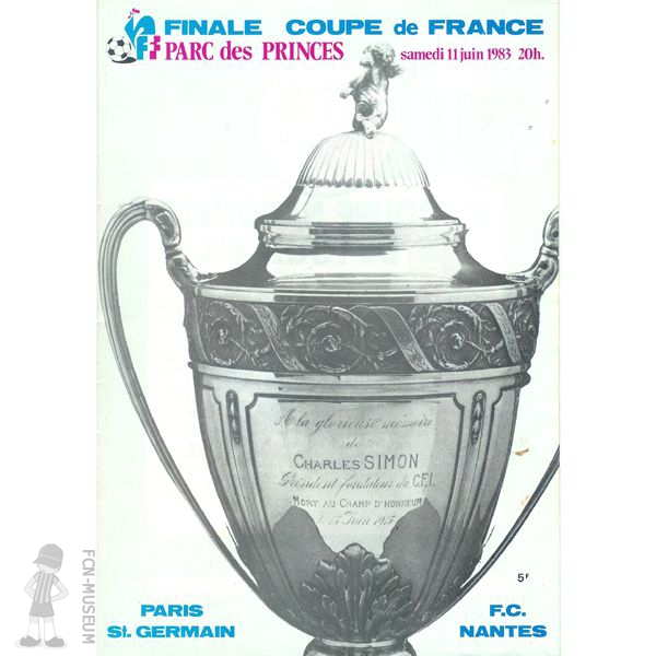 CdF 1983 Finale Paris SG Nantes (Programme)