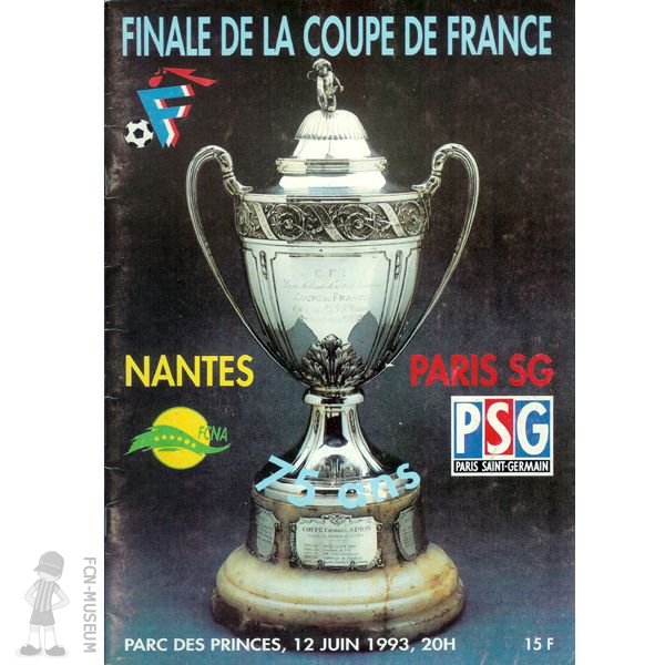 CdF 1993 Finale Paris SG Nantes (Programme)