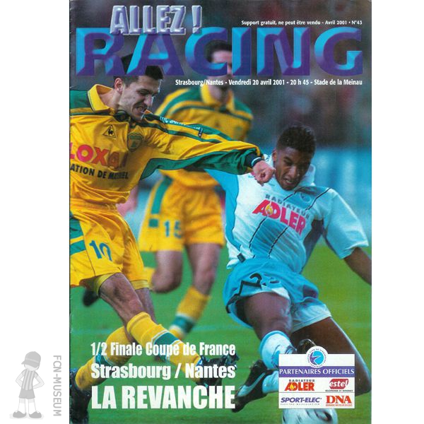 CdF 2001 Demi Strasbourg Nantes (Programme)