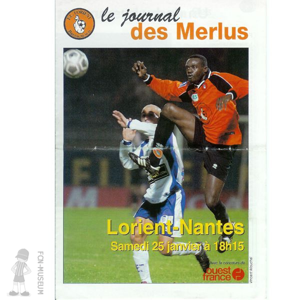 CdF 2003  16ème Lorient Nantes (Programme)