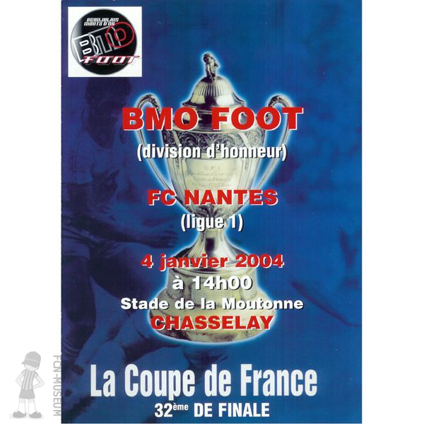 CdF 2004   32ème Chasselay Nantes (Programme)