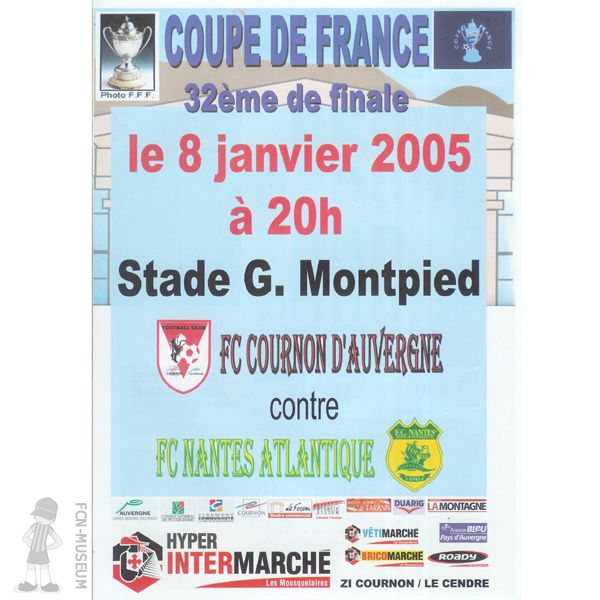 CdF 2005   32ème Cournon Nantes (Programme)