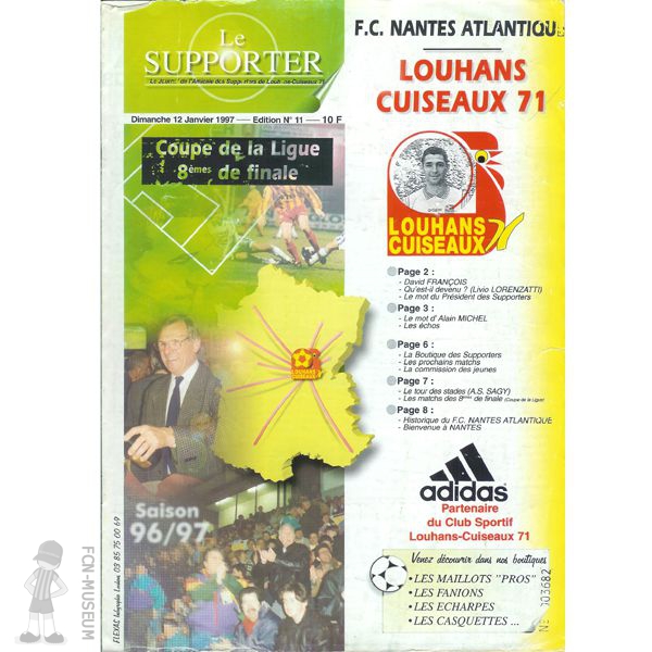 CdL 1996-97 8ème Louhans Nantes (Programme)