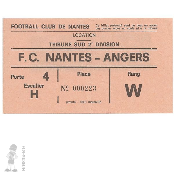 1978-79 8ème journée  Nantes Angers