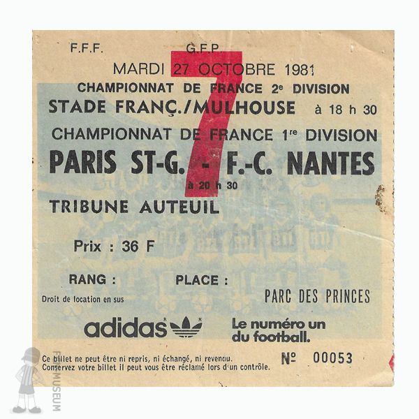 1981-82 15ème j Paris SG Nantes
