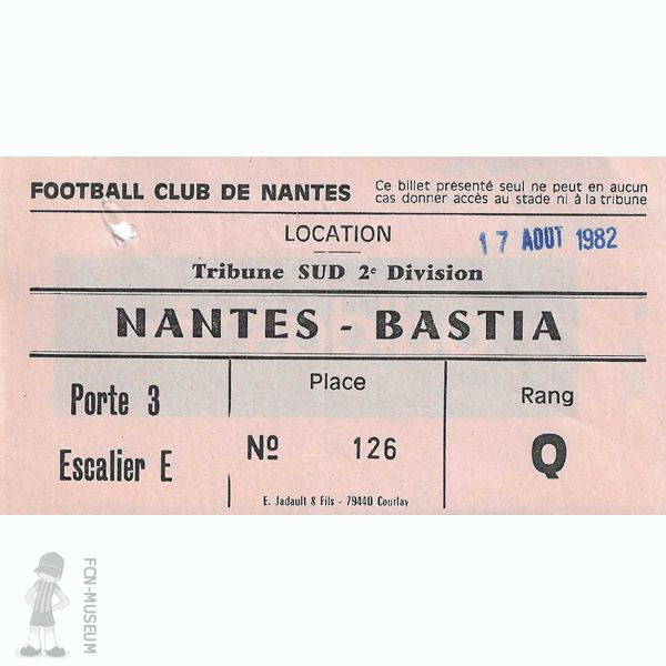 1982-83 02ème j Nantes Bastia
