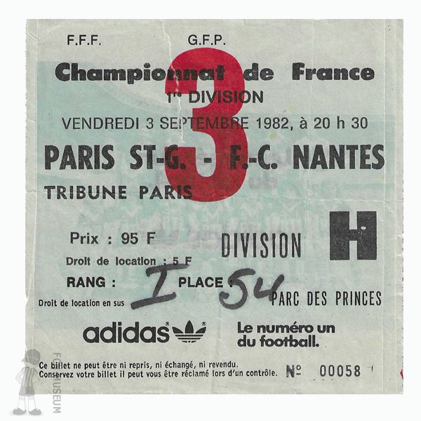1982-83 05ème j Paris SG Nantes