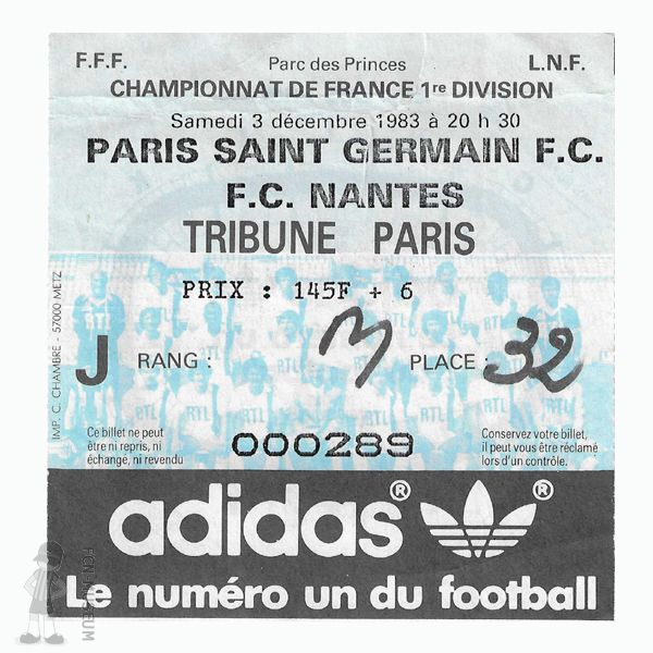 1983-84 21ème j Paris SG Nantes