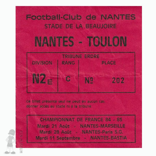 1984-85 01ère j Nantes Toulon