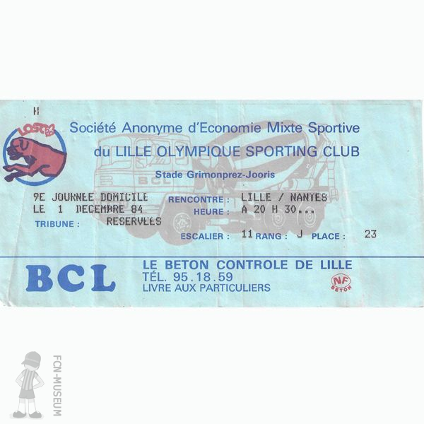 1984-85 19ème j Lille Nantes