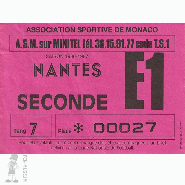1986-87 09ème j Monaco Nantes