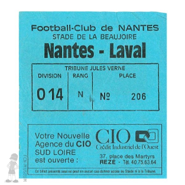 1986-87 14ème j Nantes Laval