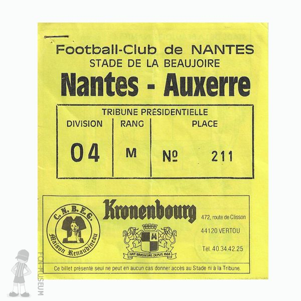 1986-87 29ème j Nantes Auxerre