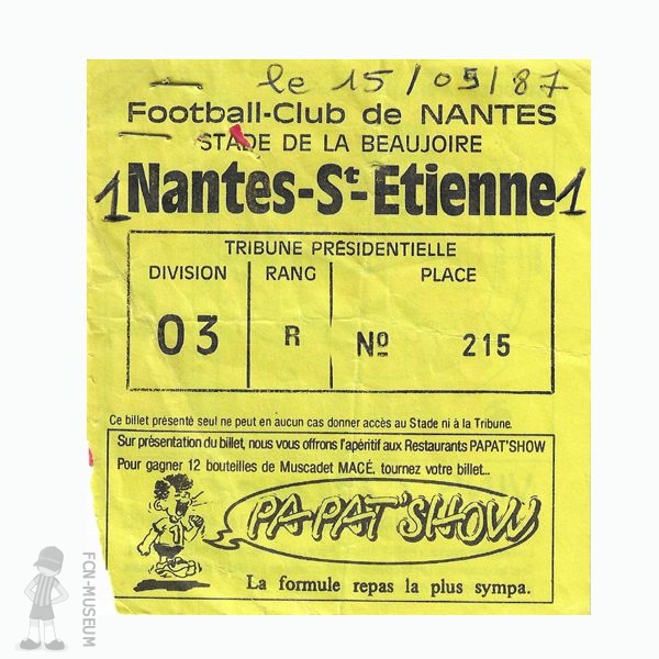 1986-87 35ème j Nantes St Etienne
