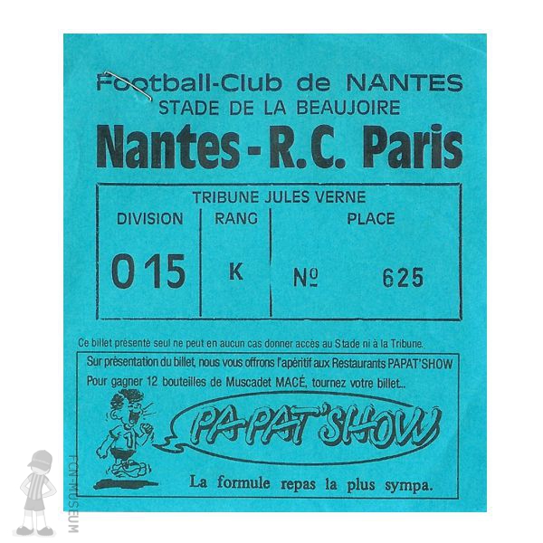 1986-87 37ème j Nantes RC Paris