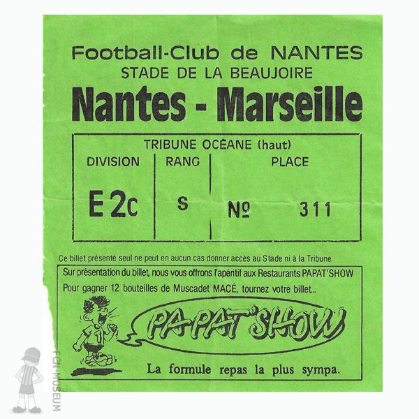 1987-88 09ème j Nantes Marseille