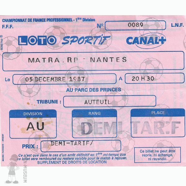 1987-88 22ème j Matra Nantes