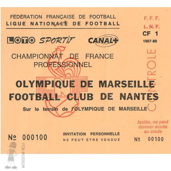 1987-88 27ème j Marseille Nantes
